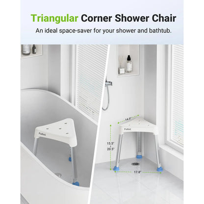 Silla De Ducha Triangular Ajustable 400 Lbs Antideslizante Para Adultos Mayores