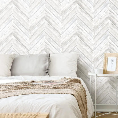 Papel Pintado Autoadhesivo Tablas Madera Espiga Blanca 1 Metro Decoracion Paredes