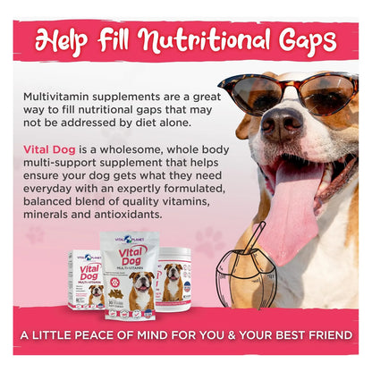 Multivitaminico Vital Dog Masticables Suaves Sabor Tocino 30 Unidades Salud Canina