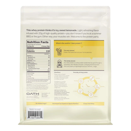 Proteína De Suero Transparente Oath Nutrition 18 Porciones Sabor Limonada Helada