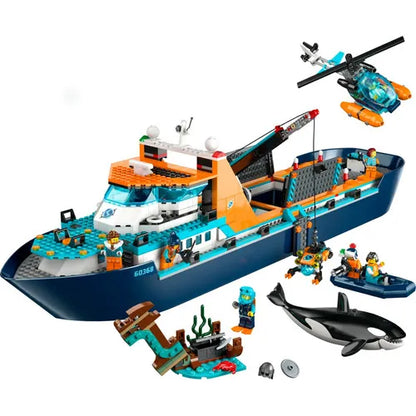 Kit Lego City 60368 Exploradores Del Ártico Barco 815 Pz Aventura Creativa
