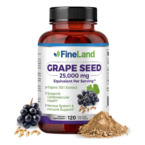 Extracto De Semilla De Uva 50 1 25000 Mg Antioxidante Apoyo Cardiaco E Inmunologico