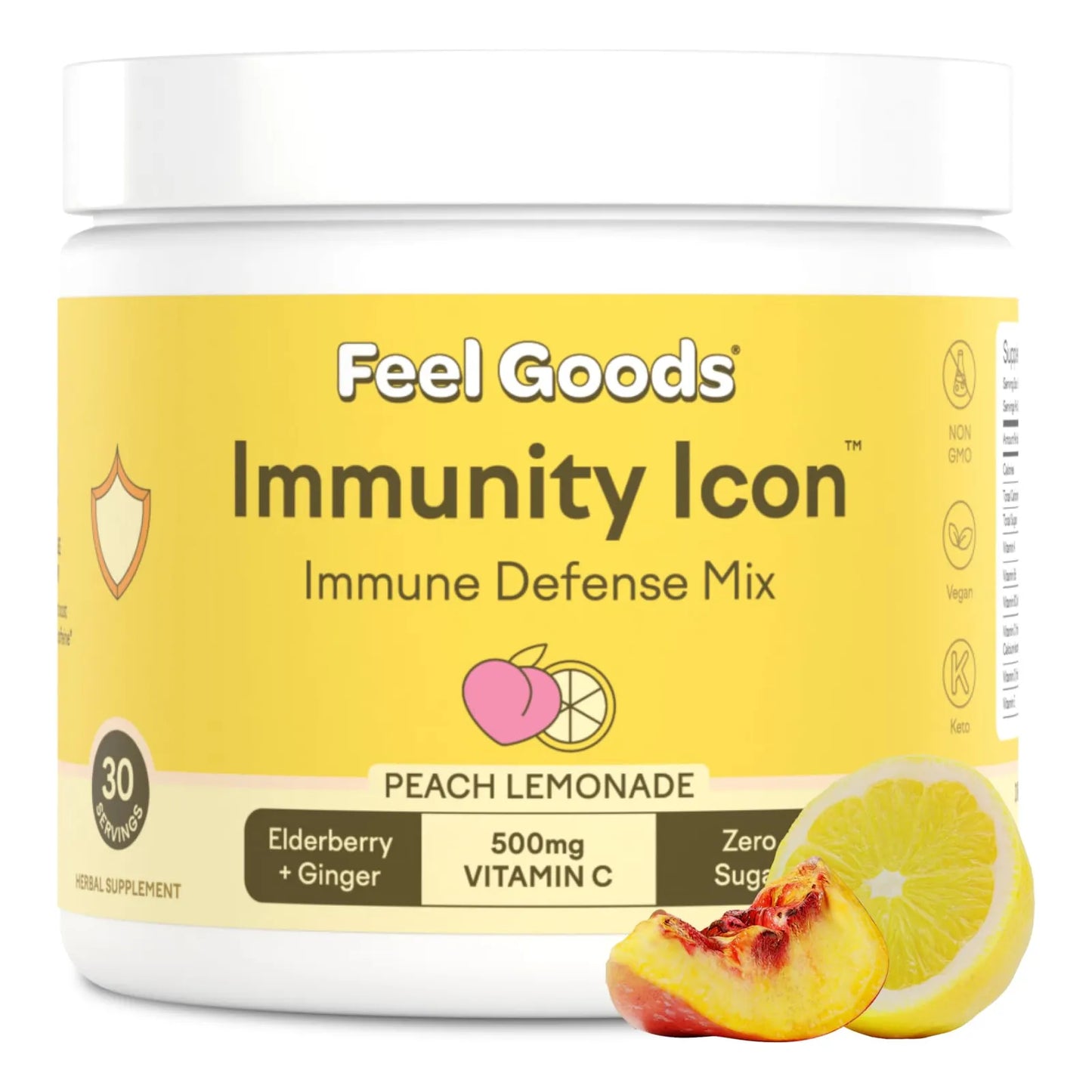 Bebida En Polvo De Melocotón Y Saúco Con Vitaminas C A B D E Zinc Y Ashwagandha