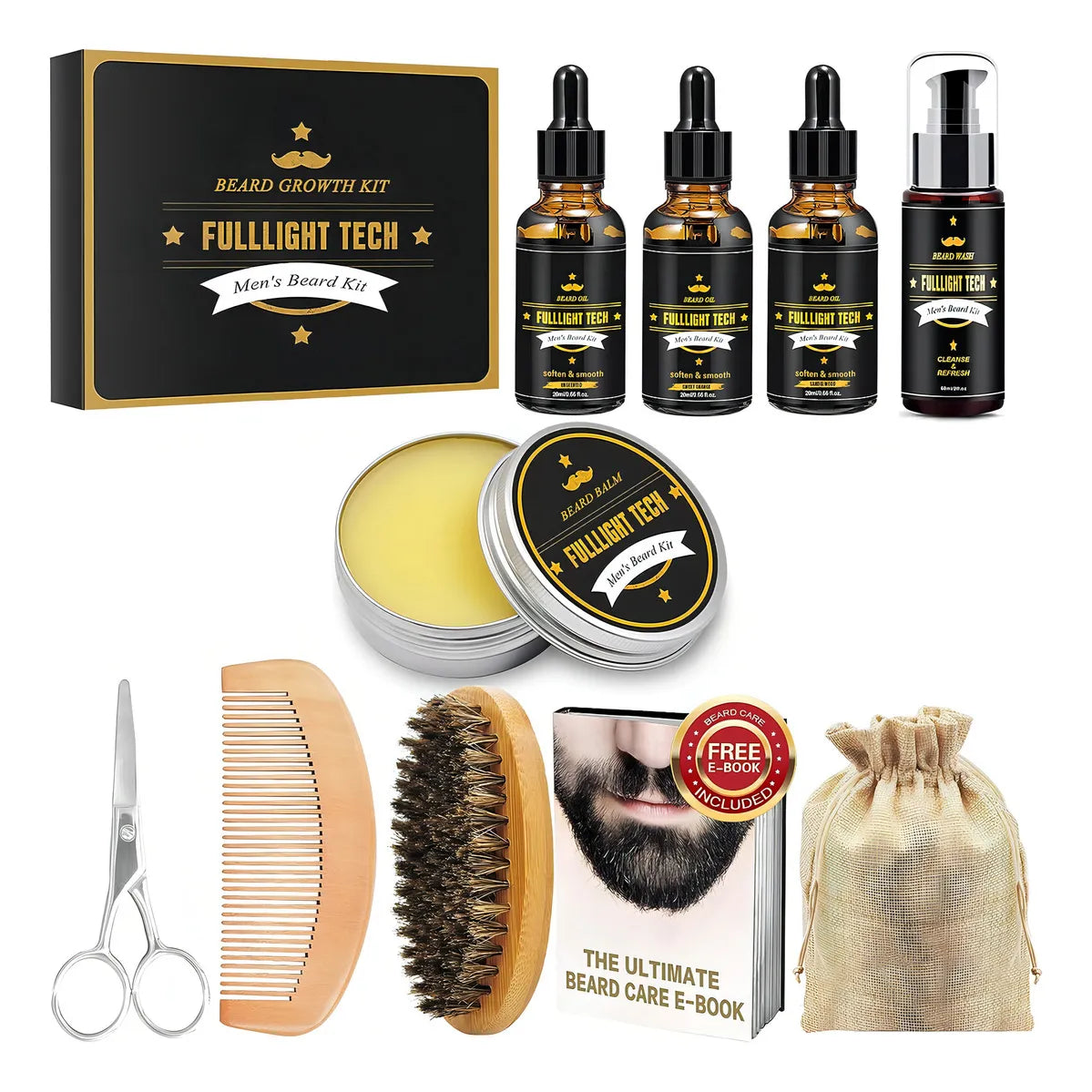 Kit De Barba Hombre Cuidado Intenso Con Lavado Hidratante Y Aroma Premium