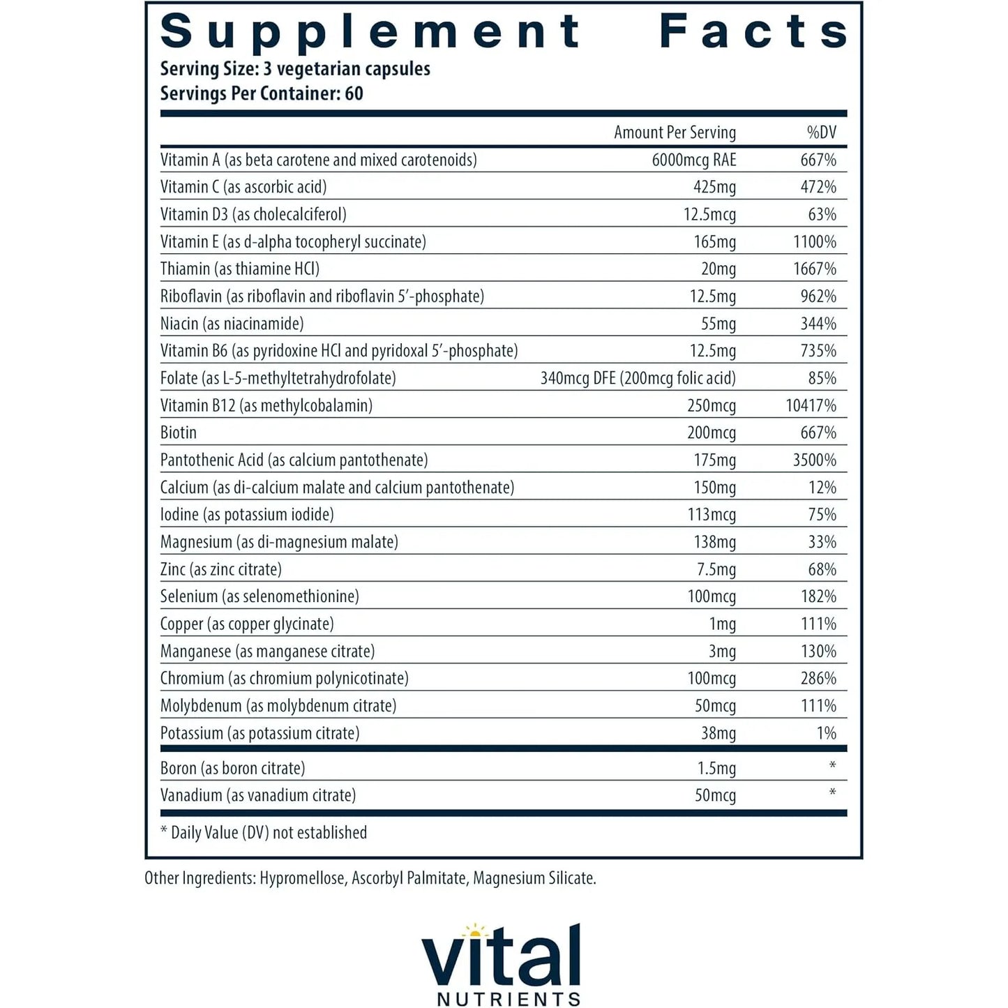 Multivitaminico Mineral Antioxidante Citrato Malato Sin Gluten Ni Lacteos