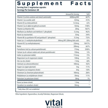 Multivitaminico Mineral Antioxidante Citrato Malato Sin Gluten Ni Lacteos