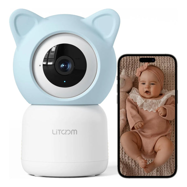Cámara De Seguridad 2K 4MP Monitor Bebé WiFi Visión Nocturna Y Audio