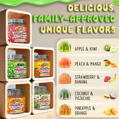 Gomitas Glicinato Magnesio 400 Mg Sueño Relajacion Muscular Sabor Frutal Veganas