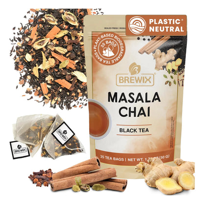 Masala Chai Bolsas De Té Piramidales 25 Unidades Especias Frescas Y Robustas