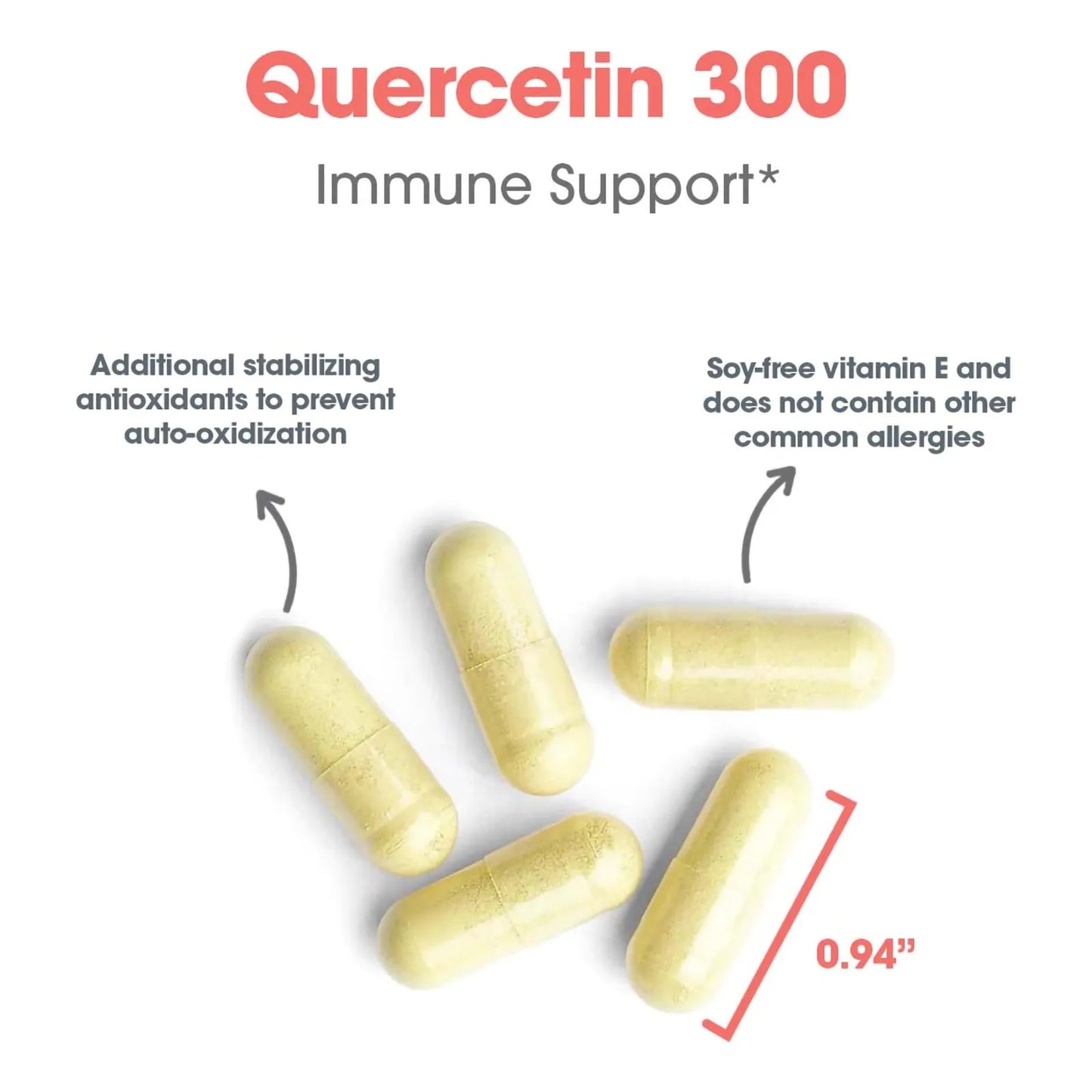 Quercetina 300mg Suplemento Antioxidante Soporte Inmunologico Capsulas