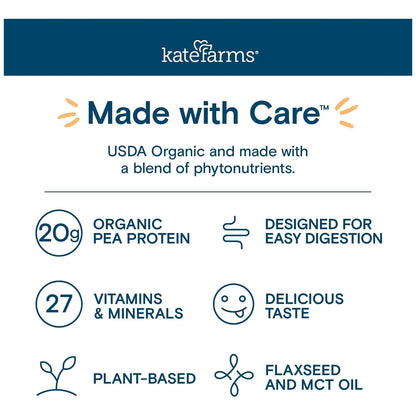 Batido Nutricional Orgánico KATE FARMS Alto En Calorías Sabor Fresa 12 Unidades