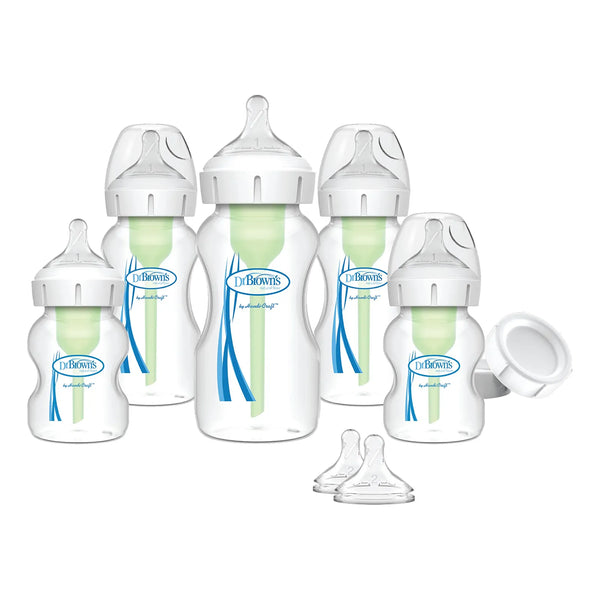Juego De Biberones Anticólicos Dr Browns Natural Flow Cuello Ancho Para Recién Nacidos