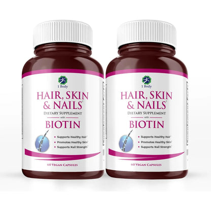 Vitamínico Para Cabello Piel Uñas Biotina Crecimiento Paquet