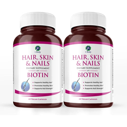 Vitamínico Para Cabello Piel Uñas Biotina Crecimiento Paquet