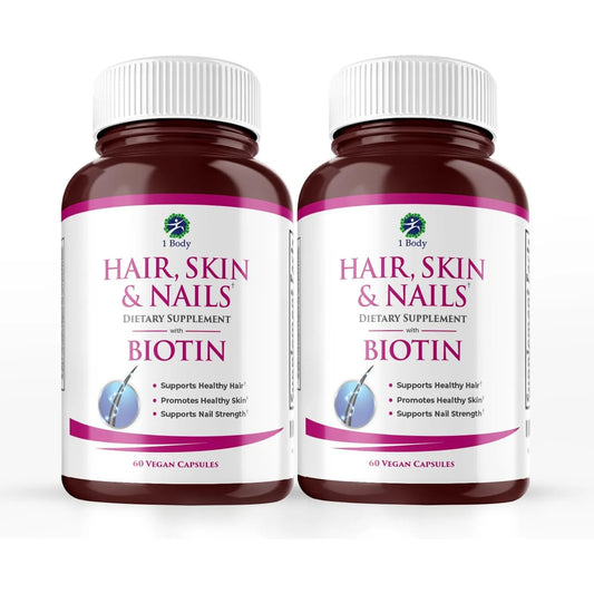 Vitamínico Para Cabello Piel Uñas Biotina Crecimiento Paquet