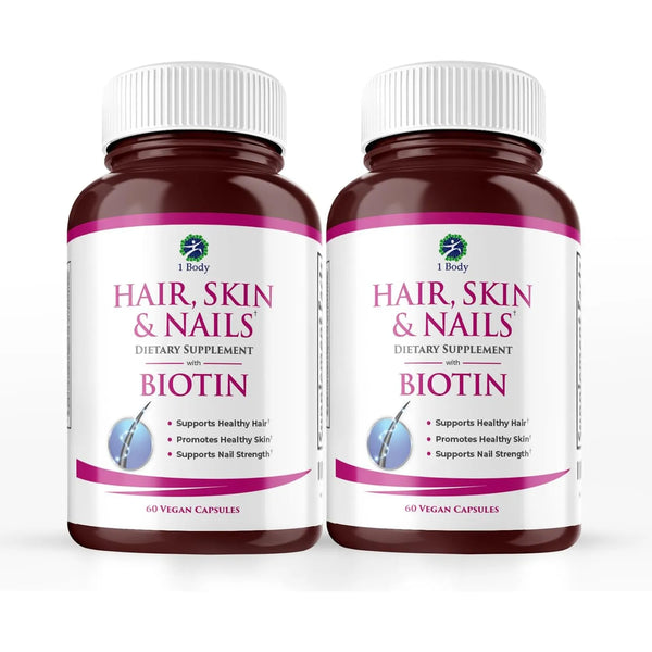 Vitamínico Para Cabello Piel Uñas Biotina Crecimiento Paquet