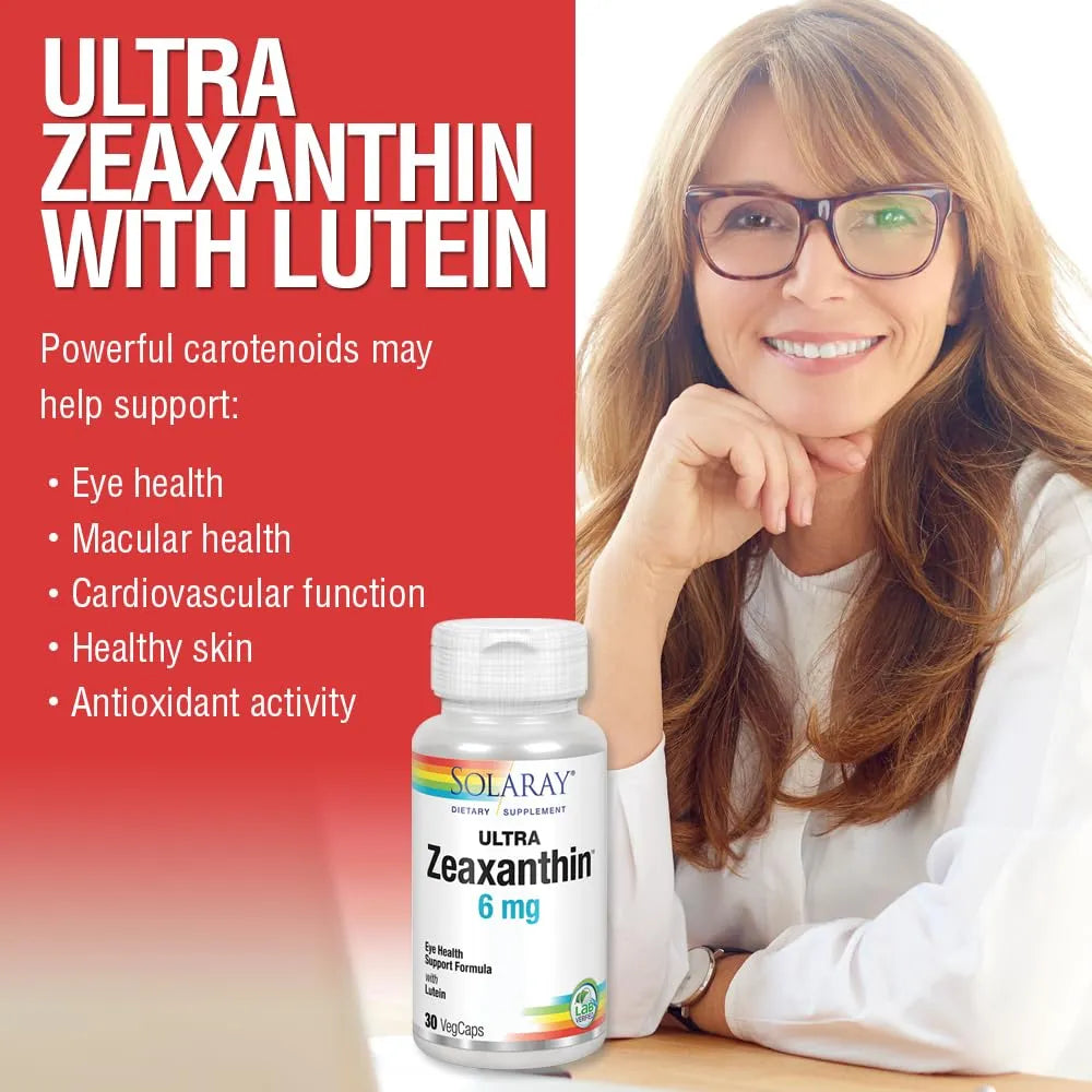 Solaray Ultra Zeaxantina 6 Mg Con Luteina Y Arandano Para Salud Ocular