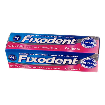 Crema Adhesiva Para Dentaduras Fixodent Sujeción Fuerte Y Duradera Paquete De 6 Unidades