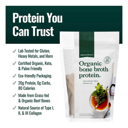 Proteína De Caldo De Hueso Orgánico Puro Sin Sabor Colágeno Tipo I II III Keto