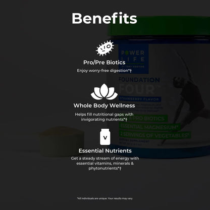 Bebida Four Greens Probióticos Magnesio Sabor Fresa Energía Y Digestión
