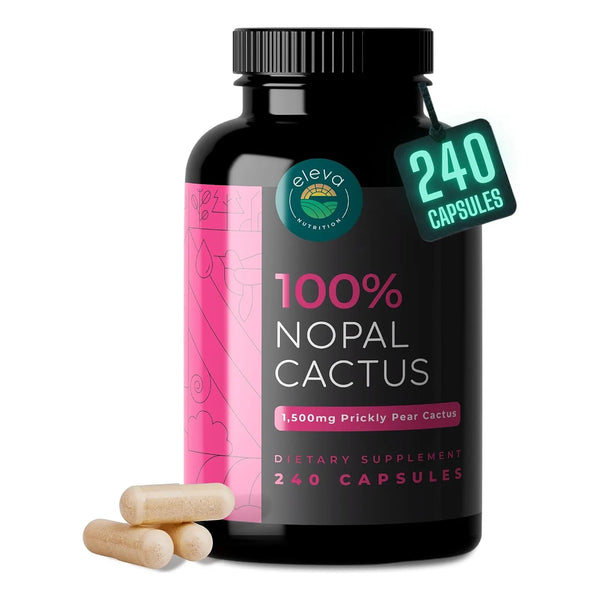 Capsulas De Nopal 1500 Mg Polvo Organico De Tuna Seca Con Pimienta Negra Para Mejor Absorcion