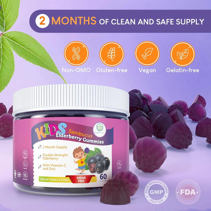 Gomitas De Sauco Niños Vitamina C Zinc Apoyo Inmunologico Sin Azucar