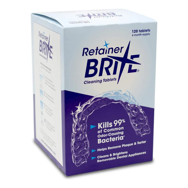 Retainer Brite Tabletas Limpiadoras Retenedoras 120 Unidades Limpieza Profunda