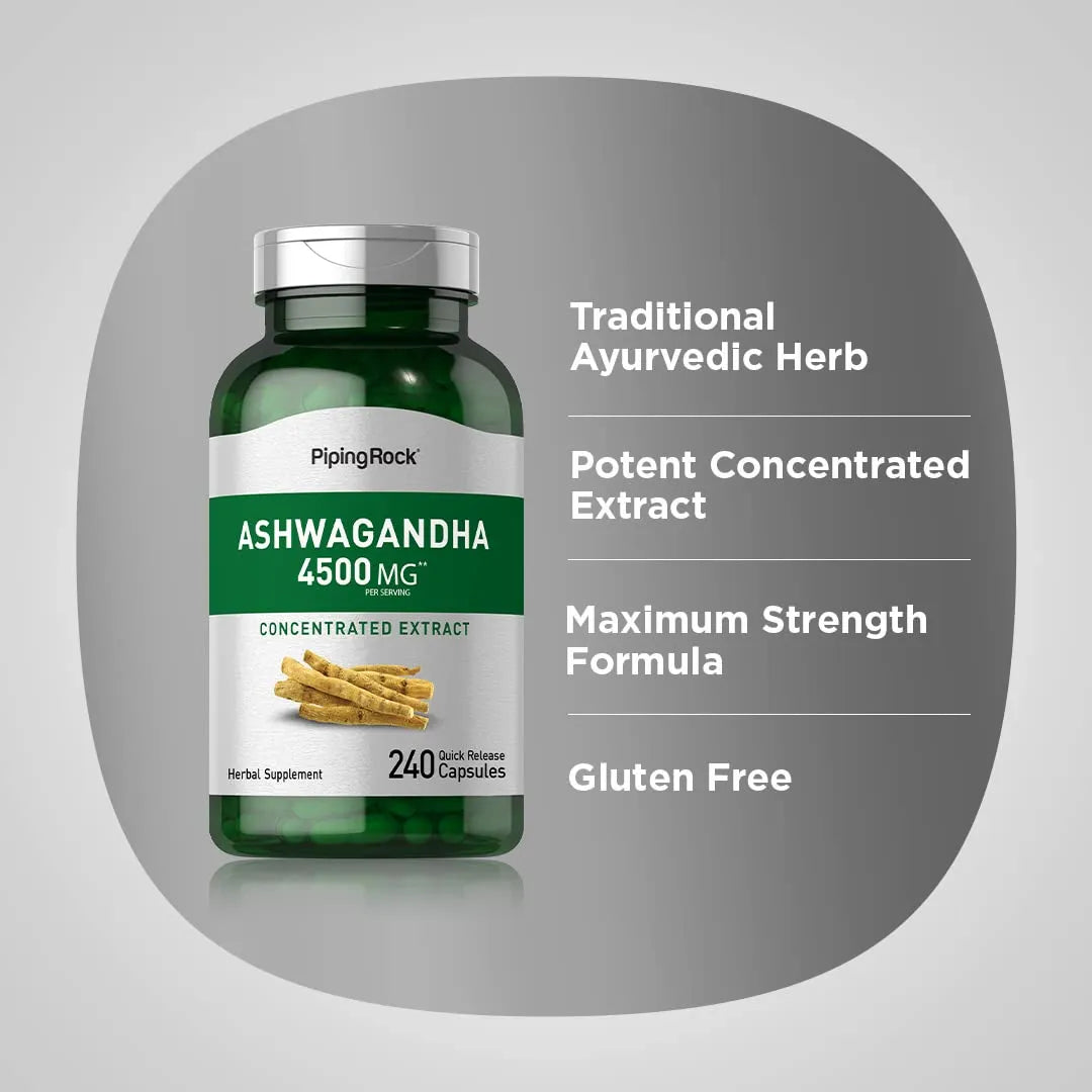 Extracto De Ashwagandha 4500 Mg 240 Cápsulas Energía Y Bienestar