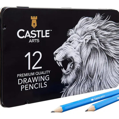 Castle Art Supplies 12 Lápices Dibujo Profesional Grafito Alta Calidad
