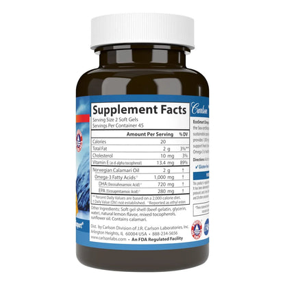 Omega 3 Carlson EcoSmart 90 Cápsulas Sostenible Corazón Cerebro