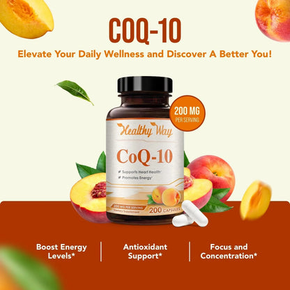 Coenzima Q10 200 Mg Capsulas Energia Y Salud Cardiovascular Suplemento Antioxidante