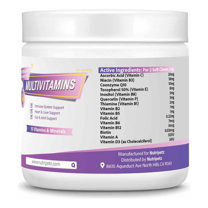 Multivitaminas Masticables Para Perros 120 Unidades Salud Cerebro Piel Y Digestión