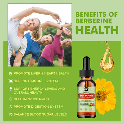Gotas Líquidas De Berberina Con Cúrcuma Canela Melón Amargo Suplemento Digestivo Y Salud