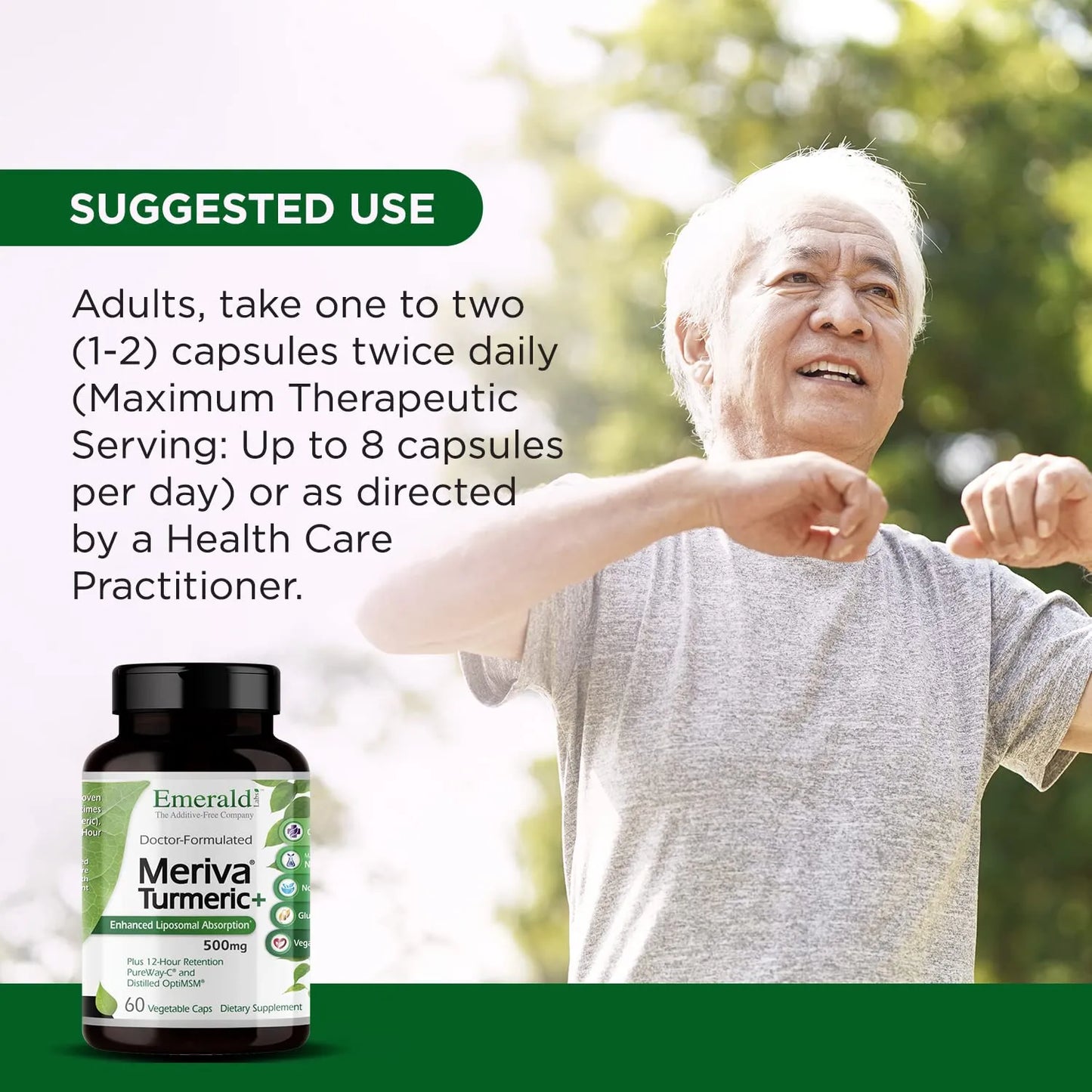 Emerald Labs Meriva Turmeric Plus Con OptiMSM Y PureWay C 60 Cápsulas Antioxidantes