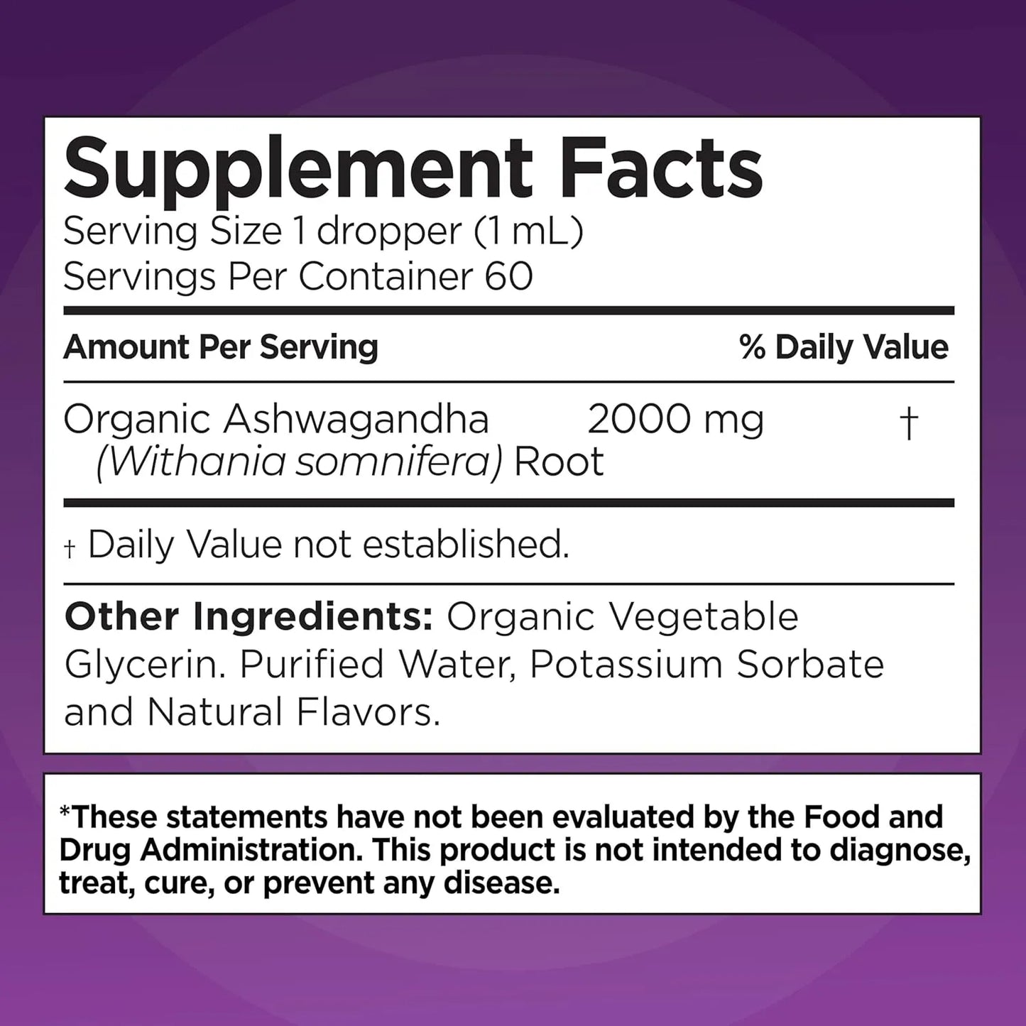 Gotas De Ashwagandha KSM 66 2000 Mg Sabor A Bayas Naturales Suplemento Para Energía Y Bienestar