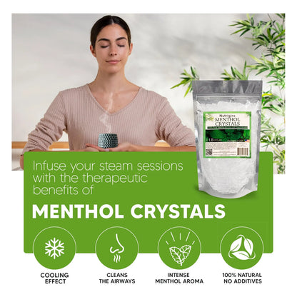 Cristales De Mentol Orgánico Puro 454 Gramos Frescura Natural Y Versatilidad
