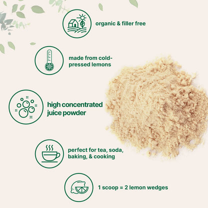 Paquete De 2 Polvo De Jugo De Limon Organico Rico En Vitamina C Para Bebidas Y Batidos