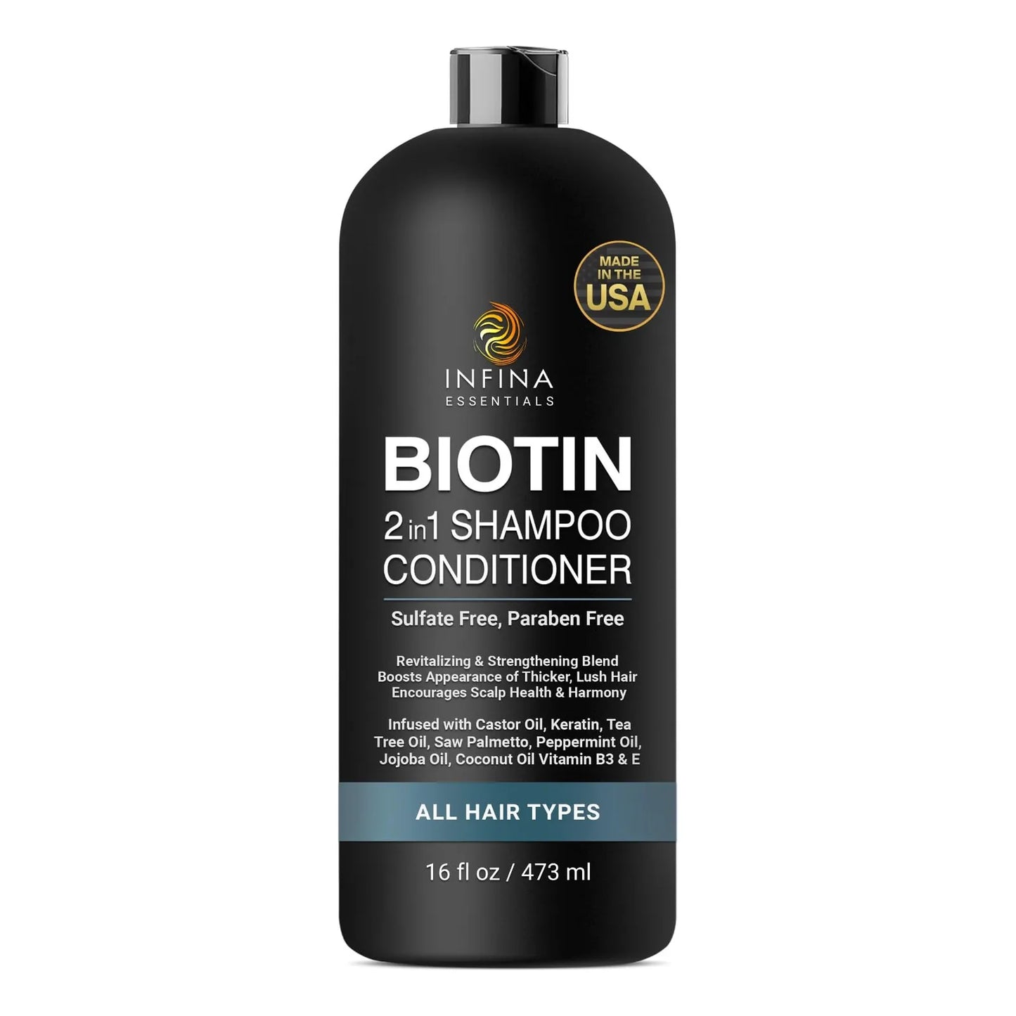 Champú Y Acondicionador 2 En 1 Engrosador Y Fortalecedor Con Biotina Y Queratina