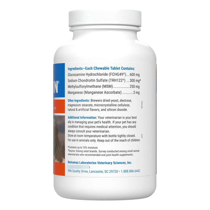 Suplemento Cosequin Para Perros Glucosamina Condroitina MSM 264 Tabletas Masticables