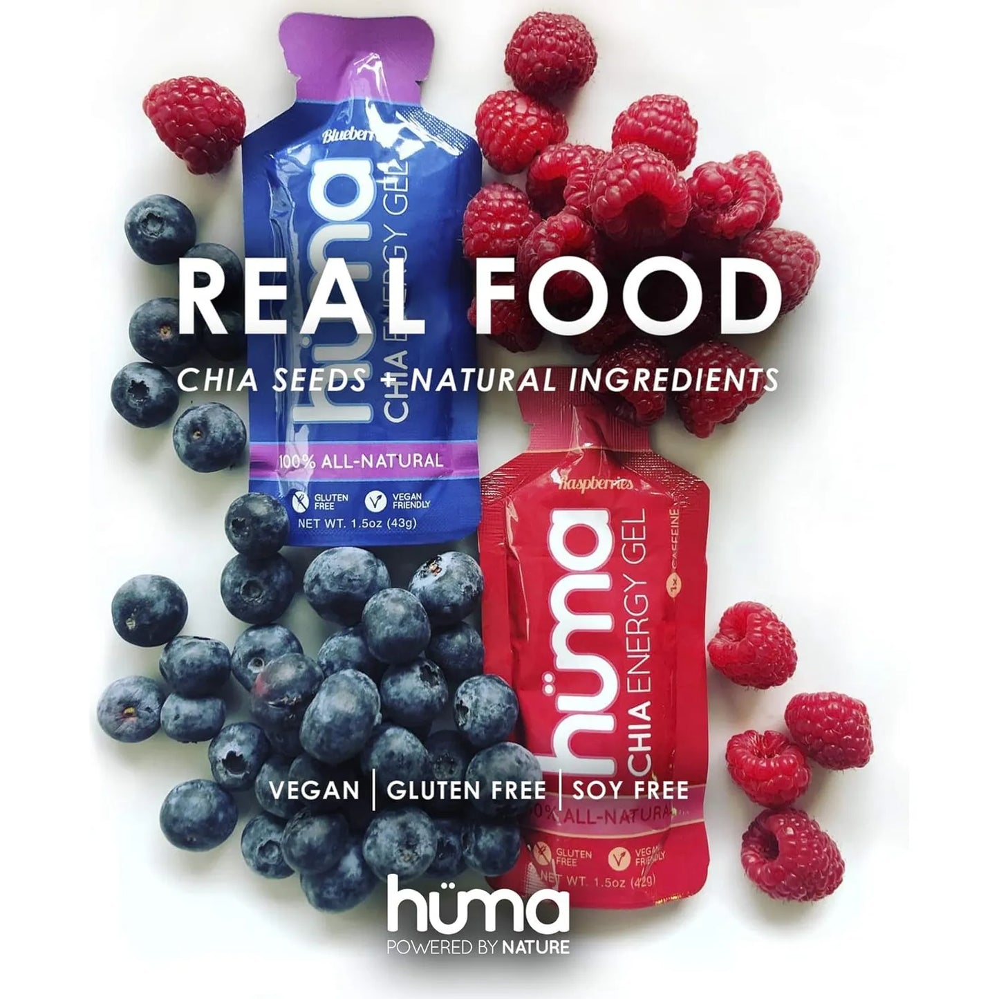 Gel Energético Huma Chia Energy Pack 24 Unidades Nutrición Deportiva Natural