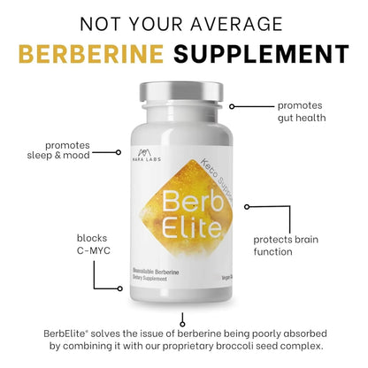 Complejo De Semillas De Brócoli Y Berberina HCL 350 Mg BerbElite 30 Cápsulas Veganas
