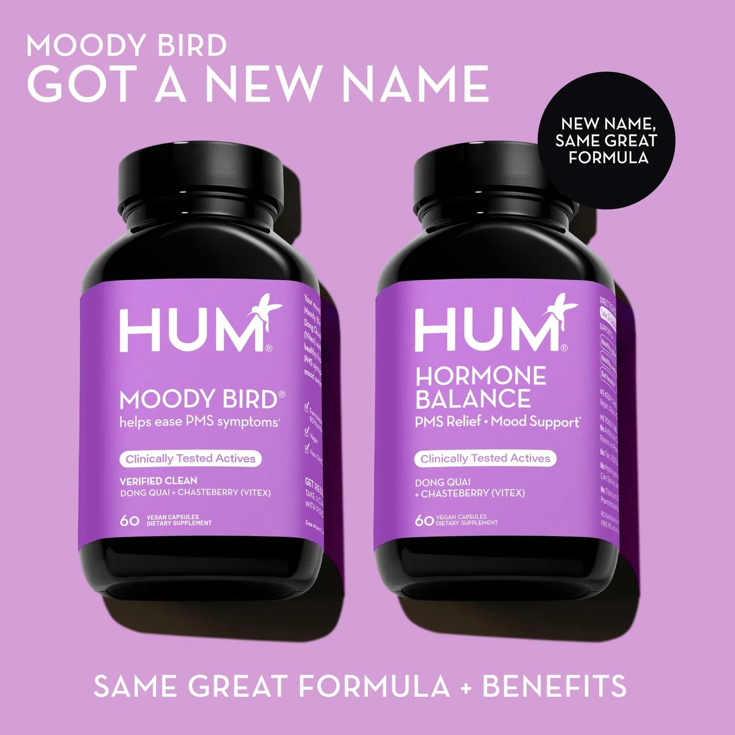 Capsulas Mensuales Moody Bird Suplemento Mujeres 60 Cápsulas Veganas Equilibrio Hormonal