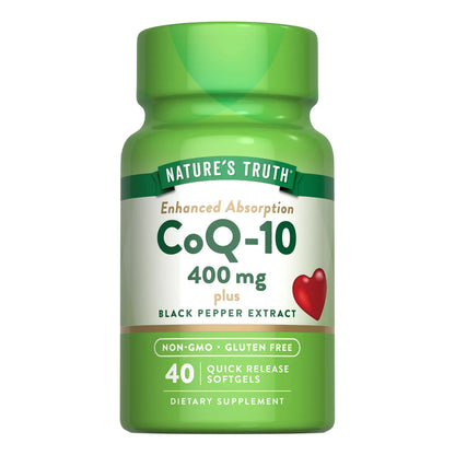 Cápsulas Blandas CoQ10 400mg Alta Absorción Antioxidante Energía