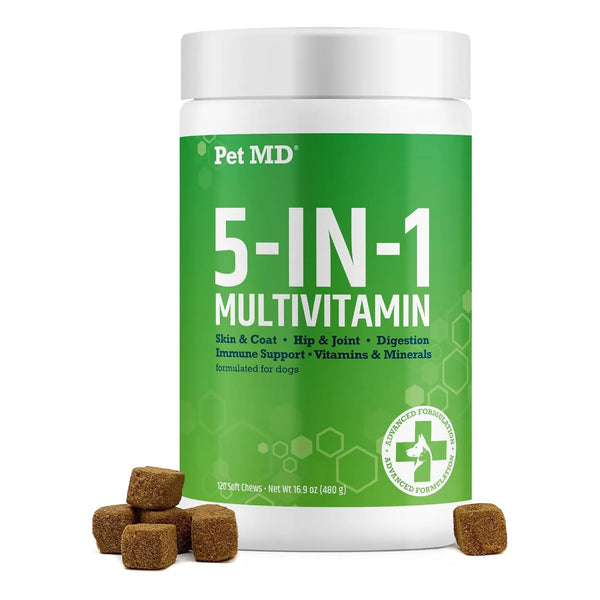 Multivitaminico 5 En 1 Para Perros Con 30 Nutrientes Esenciales Pet MD
