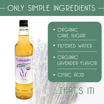 Sirope Organico De Lavanda 750 Ml Sabor Natural Joe's Syrup Premium