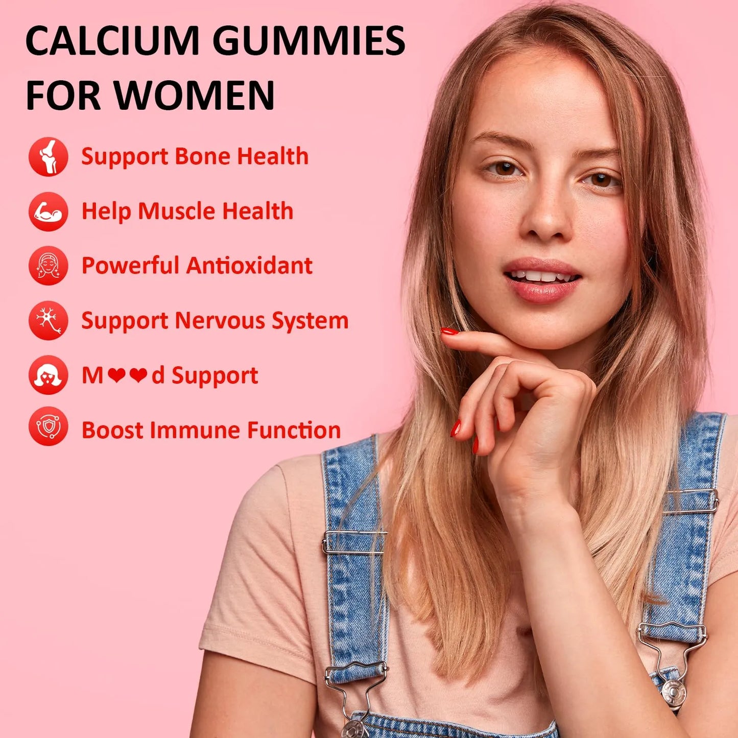 Gomitas Masticables Calcio 1200 Mg Con Vitamina D3 Magnesio Zinc Veganas Sin Azucar