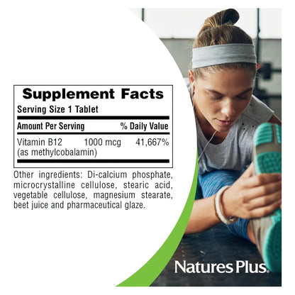 Vitamina B12 Metilcobalamina 1000 Mcg 90 Tabletas Energía Enfoque Memoria