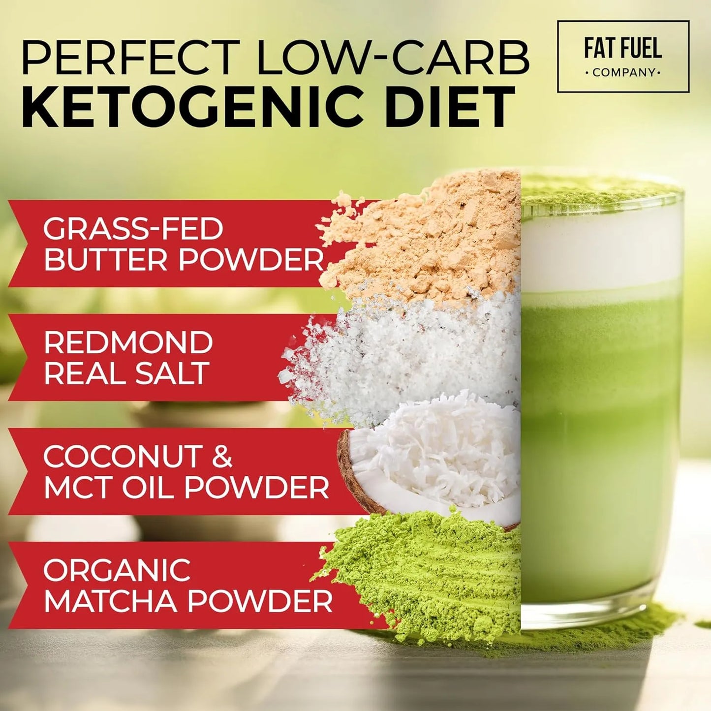 Grasa Premium Matcha Orgánica Instantánea Con Mantequilla Y Mct Energía Keto