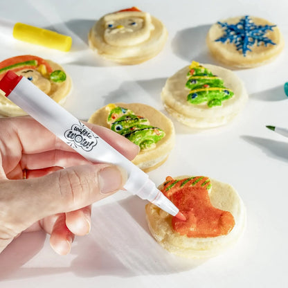 Wafflera Figuras Navideñas Con 6 Marcadores Comestibles Diversión Familiar