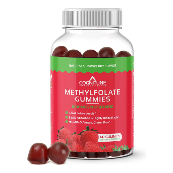 Gomitas De Metilfolato 400 Mcg Para Cerebro Corazón E Inmunidad Sabor Fresa